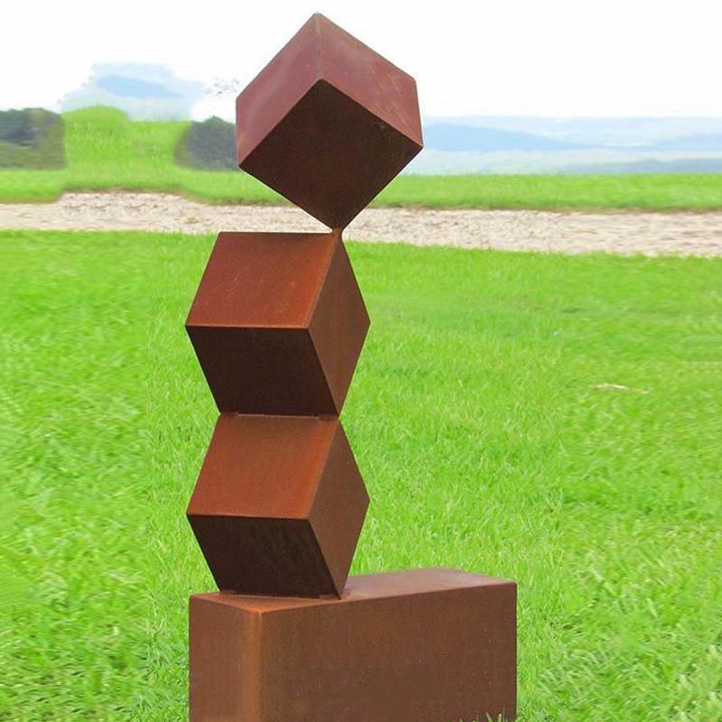 corten-steel-garden-sculpture-for-outdoor-decor-corten-steel-cube-sculpture-DZM-603_
