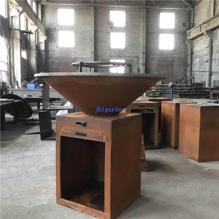 Corten Steel Camping BBQ FirePit BBQ Grill