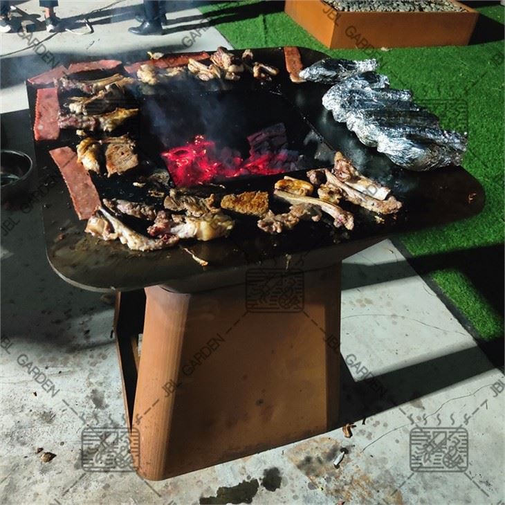 Corten Steel Charcoal Barbecue Grill