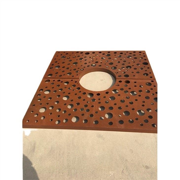 Corten Steel Tree Grates In Street