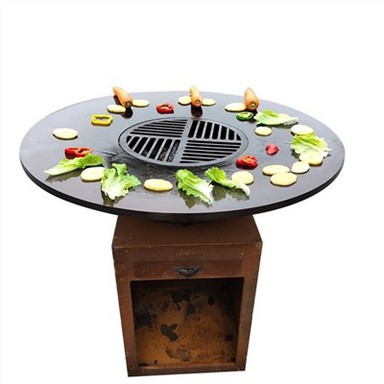 Faszén Grill kerek tárolótalppal