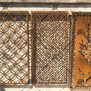 Corten acélvázas fal válaszfal lézervágás