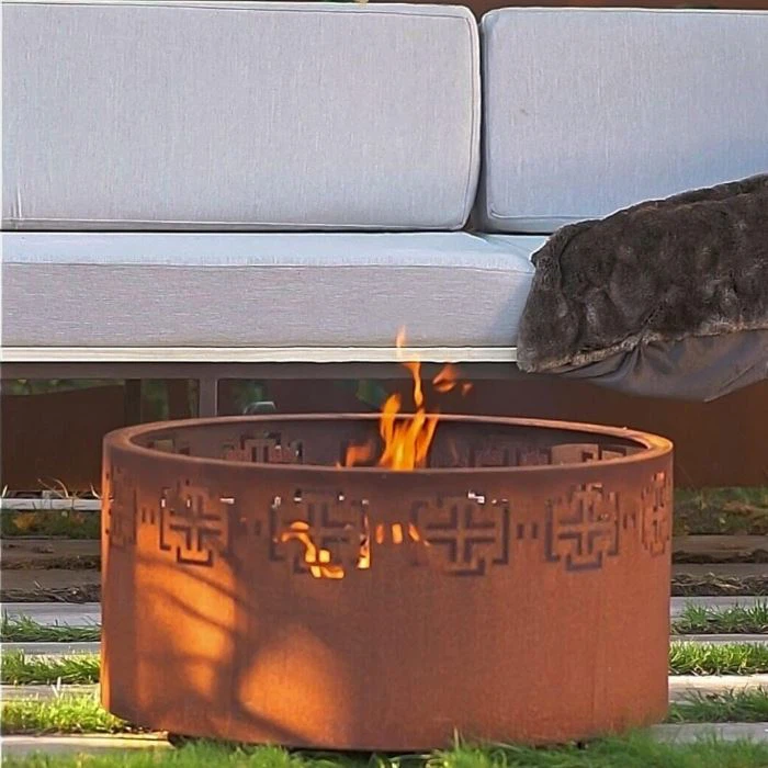 Corten tűzhely üveggel
