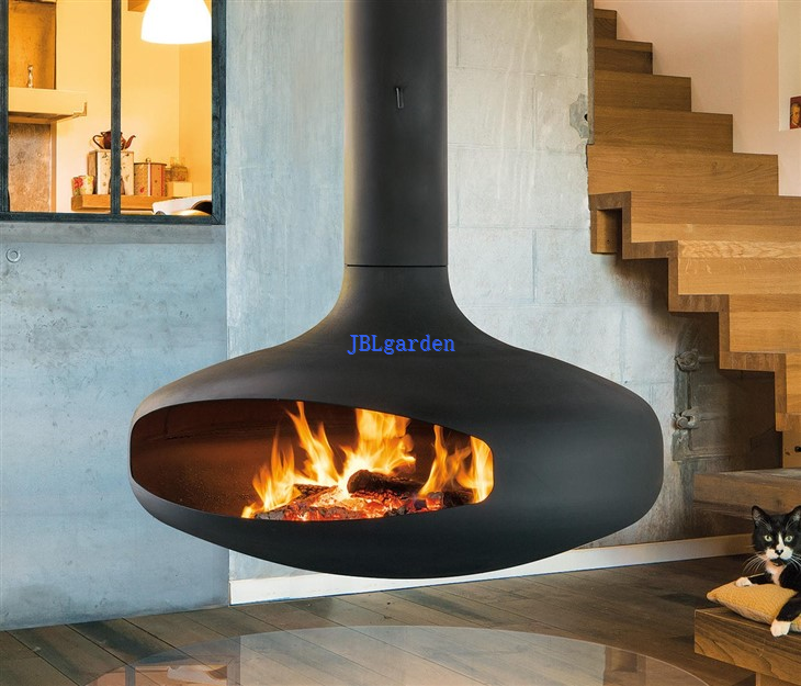 Modern Hotel Villa Hanging Fireplace