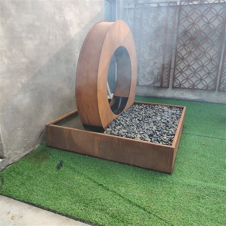 Outdoor Steel Pot Corten Steel Water Feature
