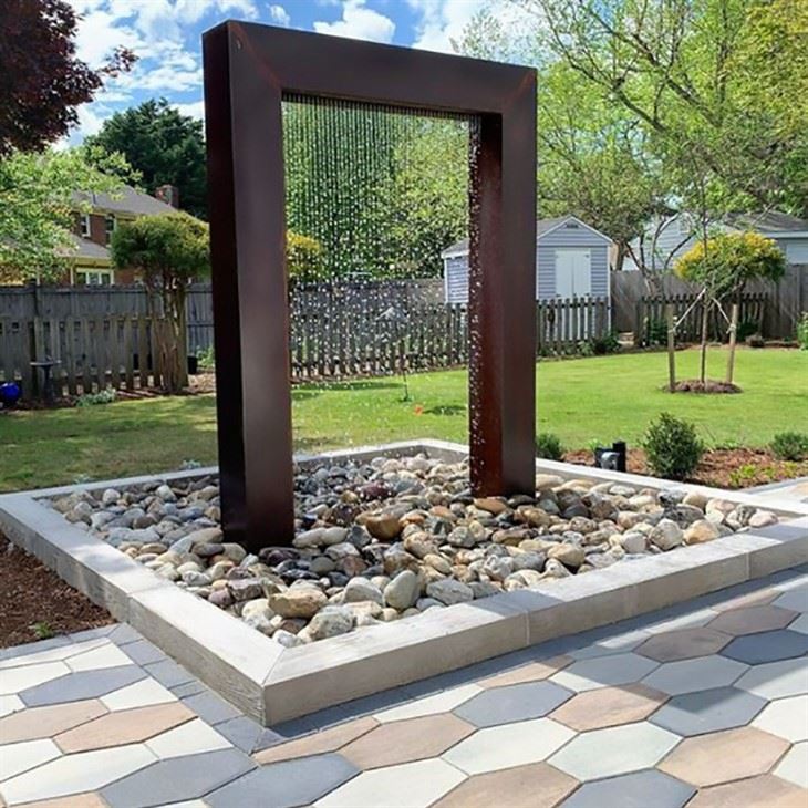 Outdoor Steel Pot Corten Steel Water Feature